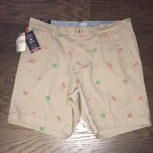 New Chaps Watermelon Sugar 9” Khaki Chino Comfort shorts-36 Harry Styles Loves